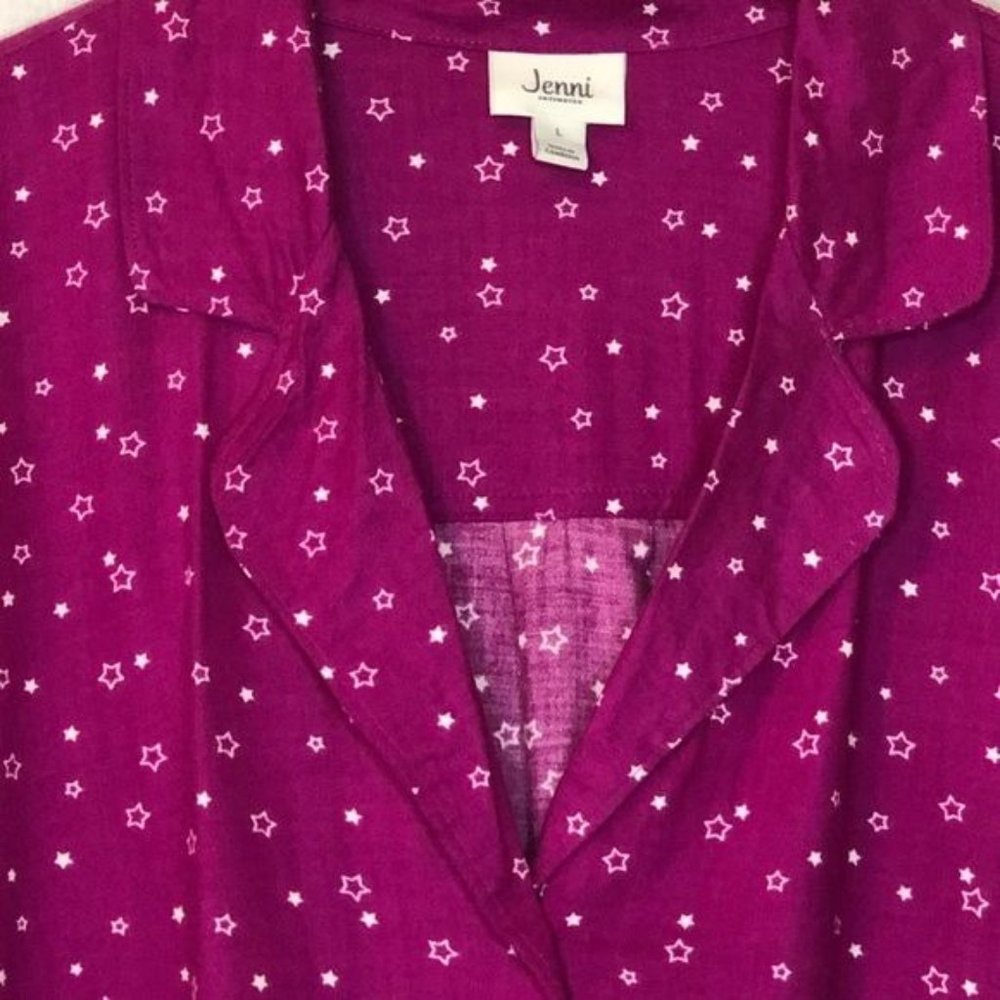 Jenni printed button up pajama lounge shirt - Picture 2 of 8